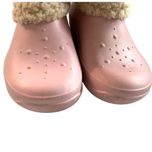 Crocs Nadia Winter Boots, Sherpa Fleeces Lined Pink, size 12 - Picture 7 of 8
